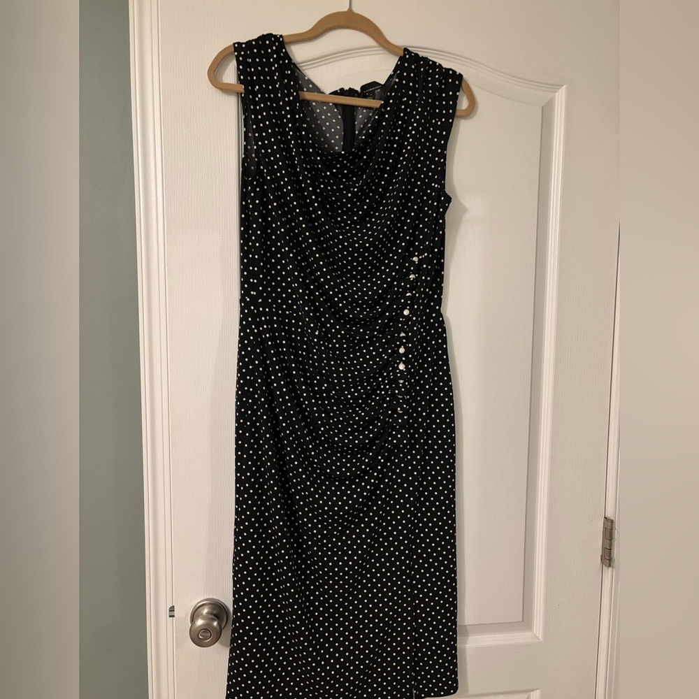 White House Black Market Black and White Midi Dress
